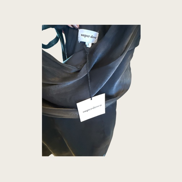 Superdown‎ Cowl Mini Black Dress Sz Small - Picture 4 of 6